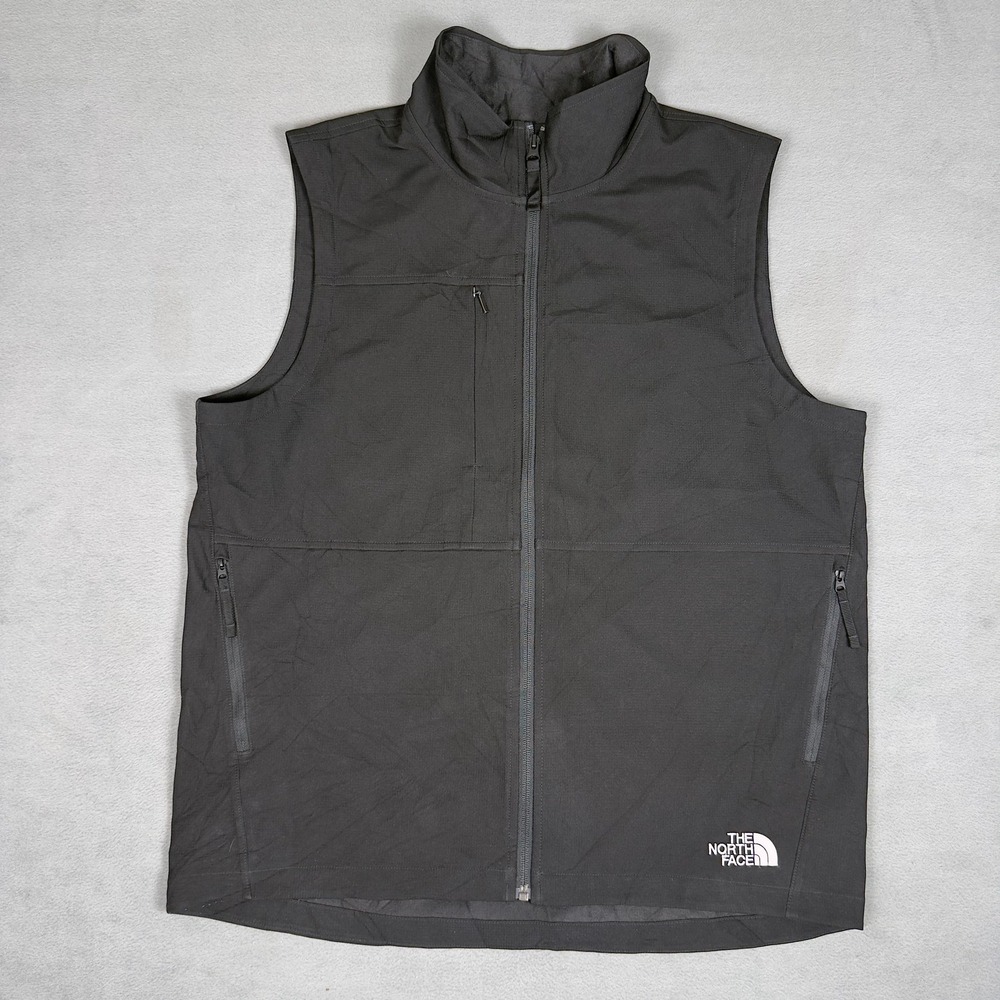 The North Face Castle Rock Softshell Vest Mens Large Black Full Zip TNF